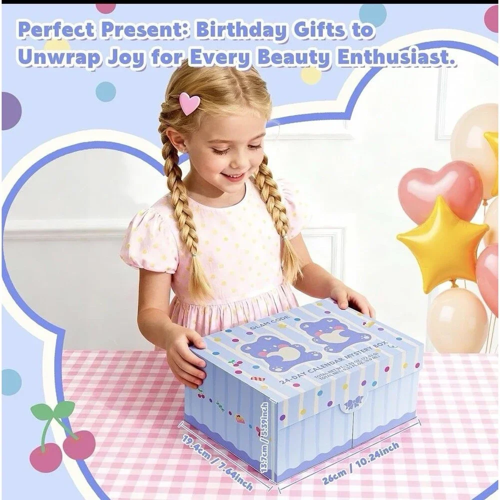 Glam Code 24 Day Advent Calendar Mystery Box Makeup Set for Pre-Teen & Teens